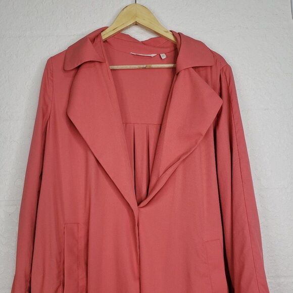 Soft Surroundings Coral Trench Coat Size Large - Picture 4 of 16